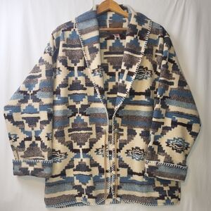 Natural Reflections Aztec Fleece Coat Women's Size XL Southwestern